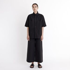 7115 by Szeki Signature Black Wide-Leg Linen Pants (XS)